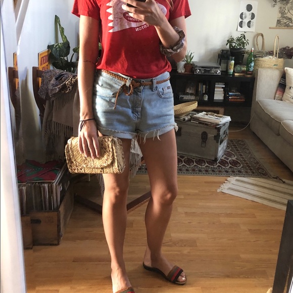 Vintage Wicker Woven Rattan Straw Handbag - Picture 2 of 7